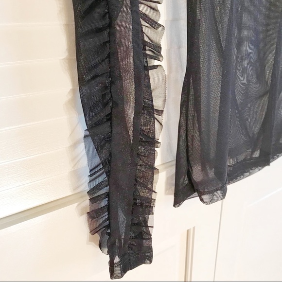 Free People Mesh Top with Ruffle Sleeves - Picture 2 of 4